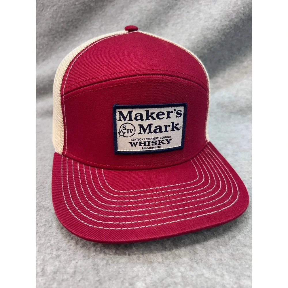 Maker's Mark Whisky Patch Unisex Red Maker's Mark Trucker Hat Snapback OSFM